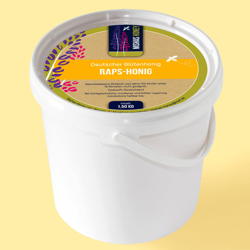 Rapshonig weiss cremig fest — naturbelassen nicht fein gefiltert — Mishas Honey Imkerei