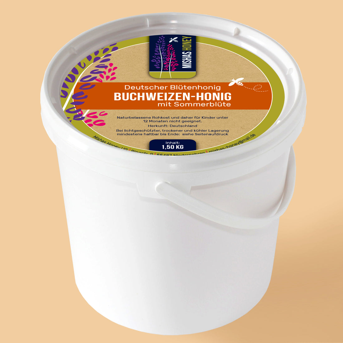 1,5 Kg - Buchweizenhonig mit Sommerblüte - Blütenhonig aus Deutschland