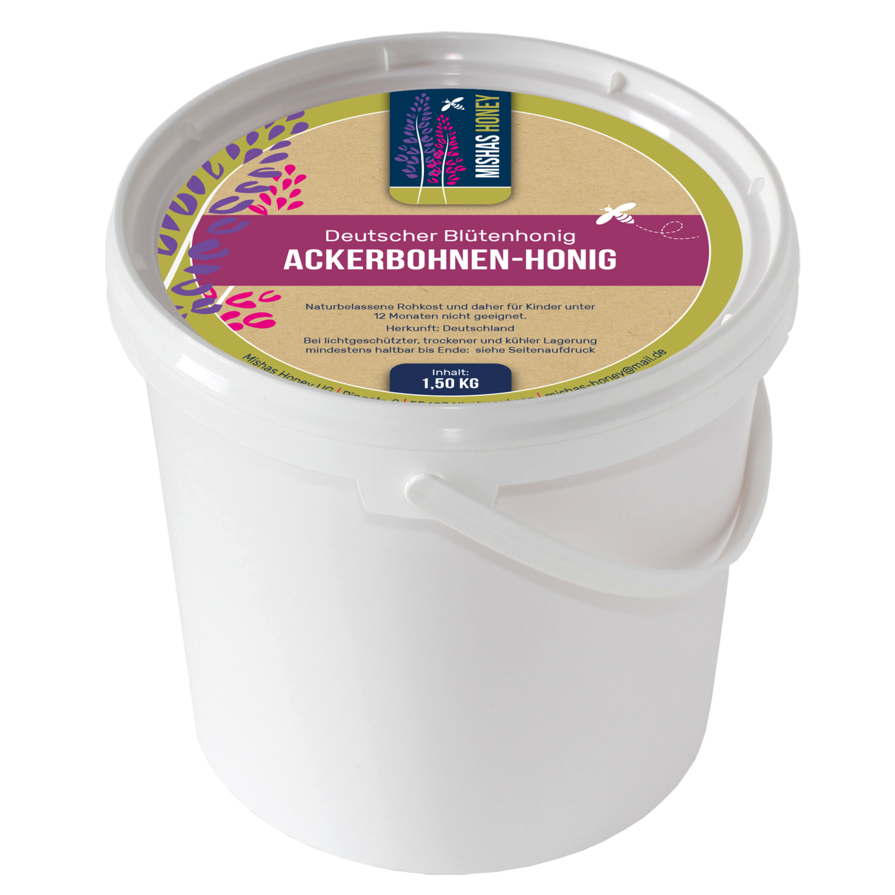 Ackerbohnenhonig 1,5 kg – seltener Blütenhonig aus Deutschland, direkt vom Imker kaufen