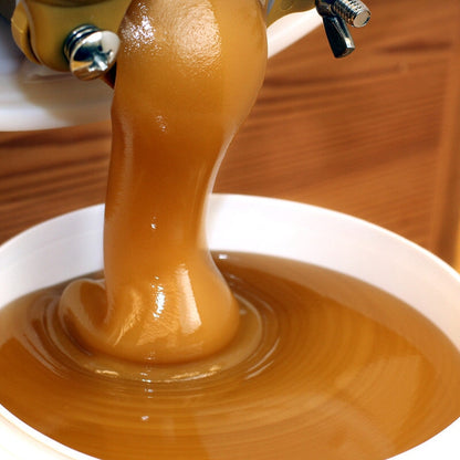 Buchweizenhonig dunkelbraun cremig — naturbelassen nicht fein gefiltert — Mishas Honey