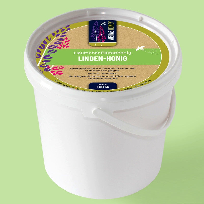 Lindenhonig hellgold cremig — naturbelassen nicht fein gefiltert — Mishas Honey Imkerei