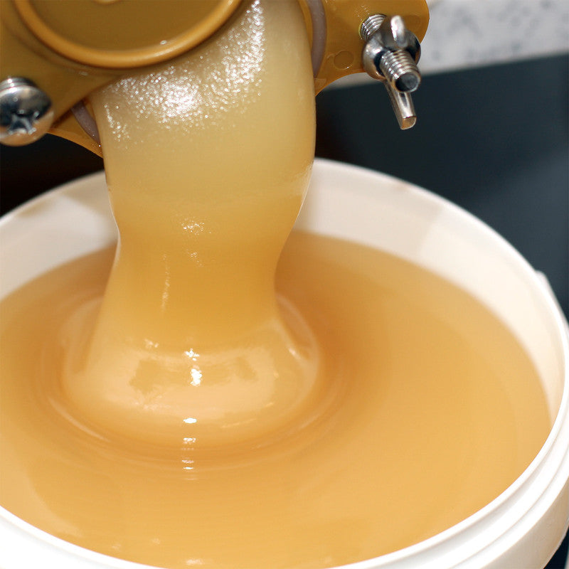 Rosmarinhonig hellgold cremig fliessend — mediteraner Bluetenhonig aus Spanien — Mishas Honey